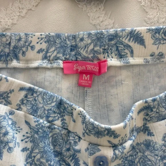 Sugar Thrillz Blue and White Floral Lounge Set - Picture 6 of 6